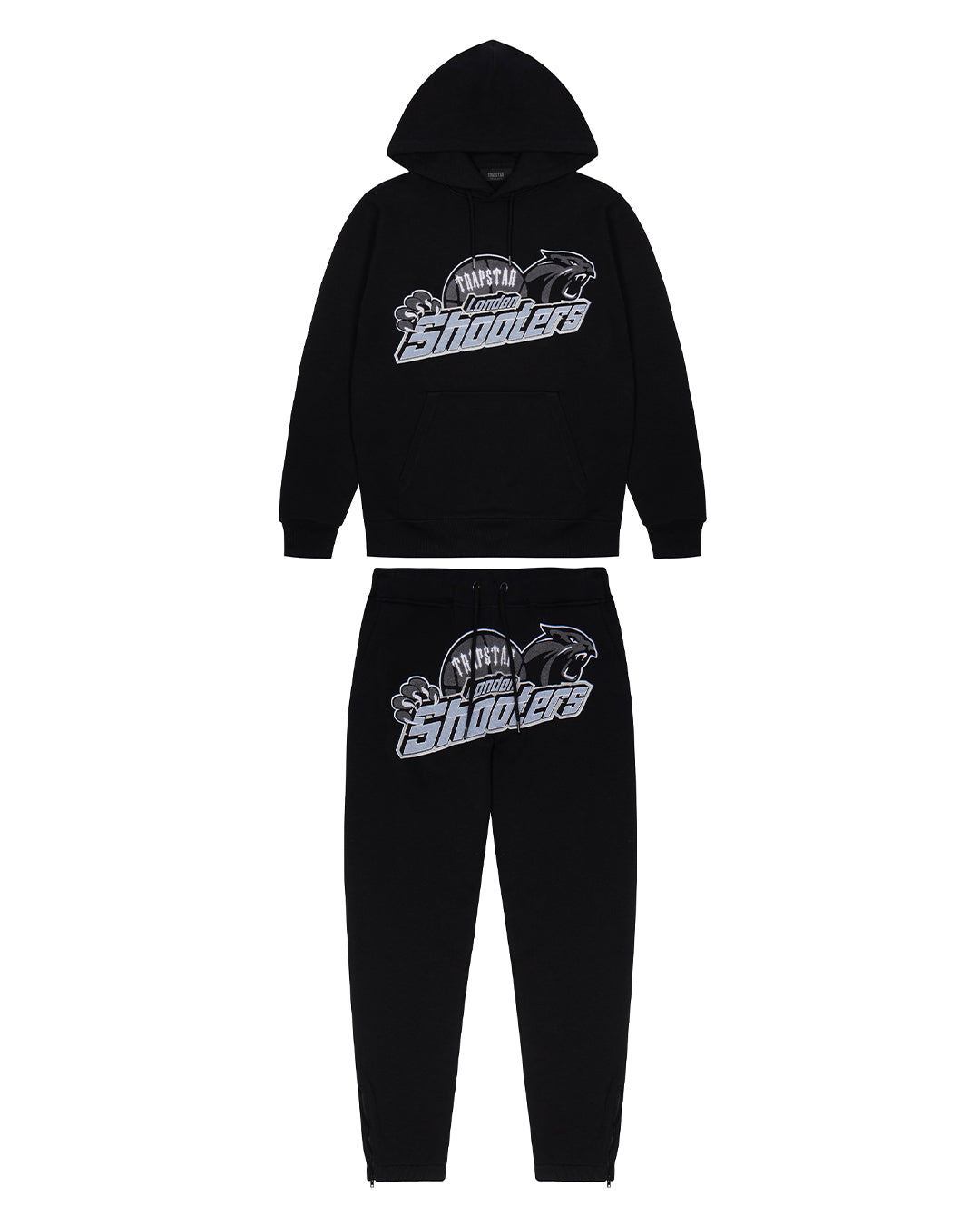 Trapstar Shooters Hoodie Tracksuit - Black/Sky Blue