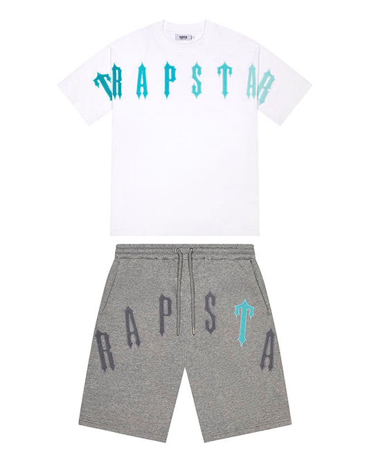 Trapstar Arch Chenille Decoded 2.0 Short Set - Grey/Blue