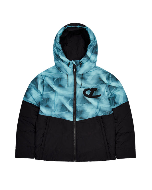 Trapstar Hyperdrive Hooded Puffer - Black/Blue