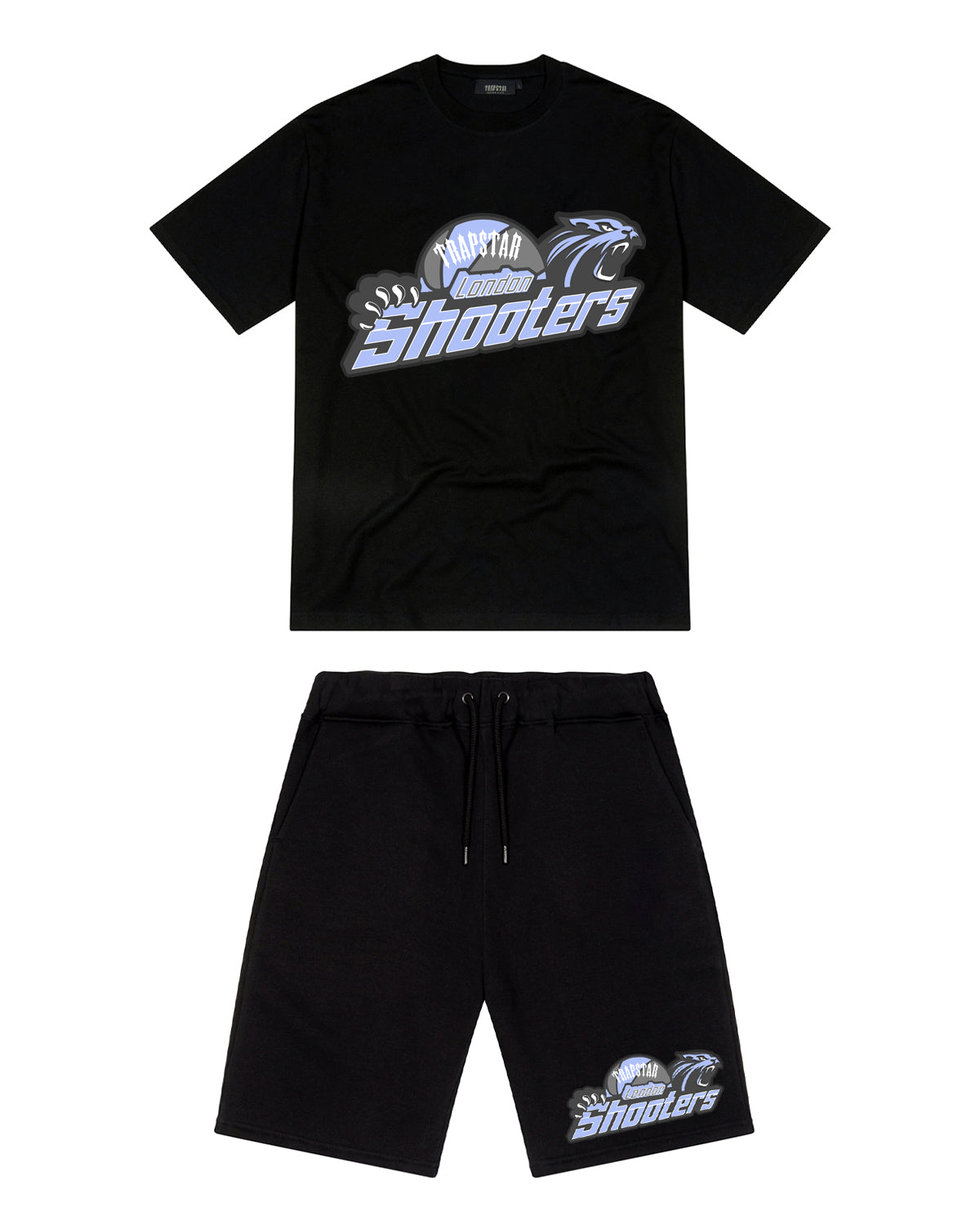 Trapstar Shooters Shorts Set - Black/Ice 2.0