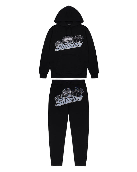 Trapstar Shooters Hoodie Tracksuit - Black/Sky Blue