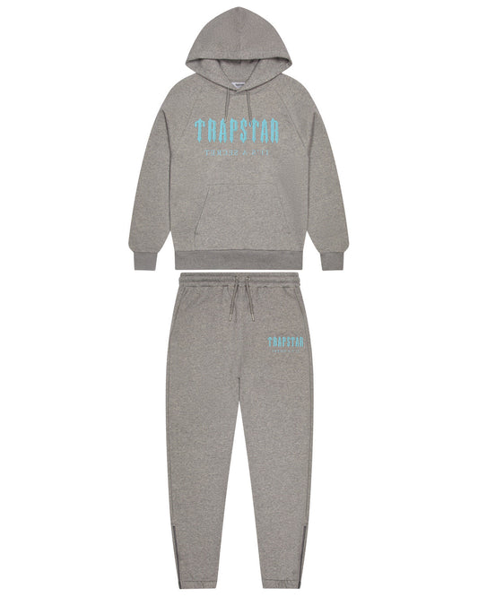 Trapstar Chenille Decoded Hoodie Tracksuit - Grey/Light Blue